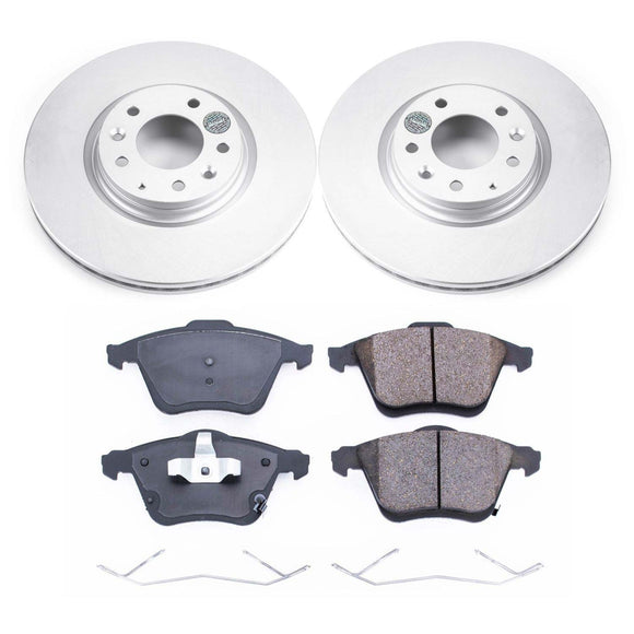 PowerStop Genuine Geomet Coated Rotor and Low-Dust Ceramic Brake Pad Kit