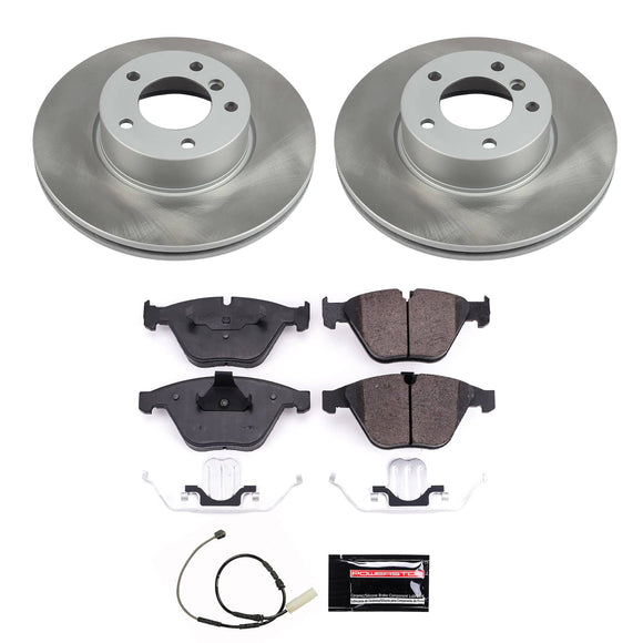 PowerStop Semi-Coated Rotor and Low-Dust Ceramic Brake Pad Kit