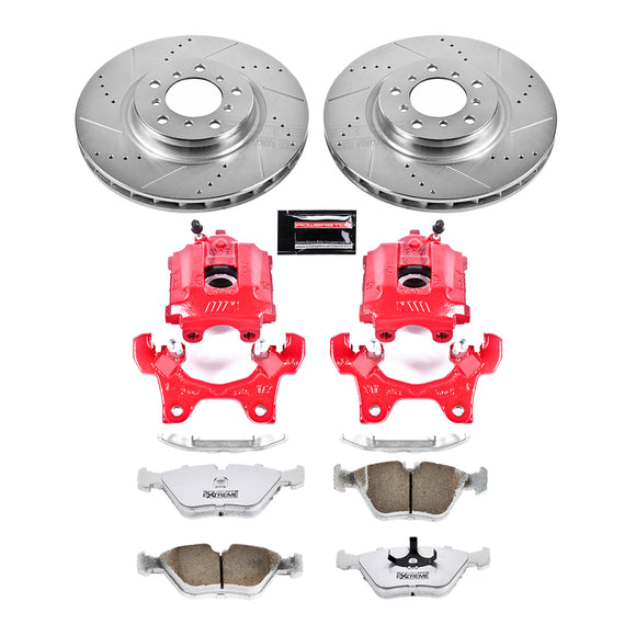 PowerStop Z26 Street Performance Ceramic Brake Pad, Drilled Slotted Rotor, and C