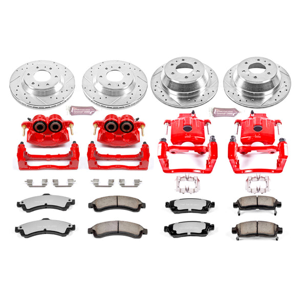 PowerStop Z36 Truck and SUV Ceramic Brake Pad, Drilled & Slotted Rotor, and Cali