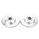 PowerStop Evolution Drilled Slotted Rotors Pair Front For Cadillac ATS