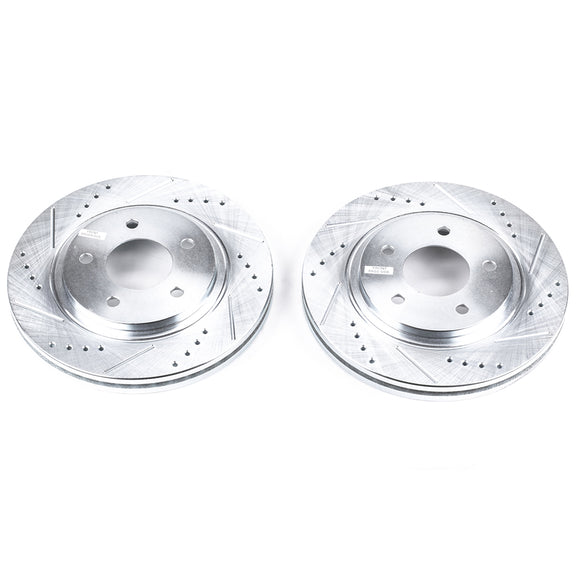 PowerStop Evolution Drilled Slotted Rotors Pair Front For Oldsmobile Cutlass