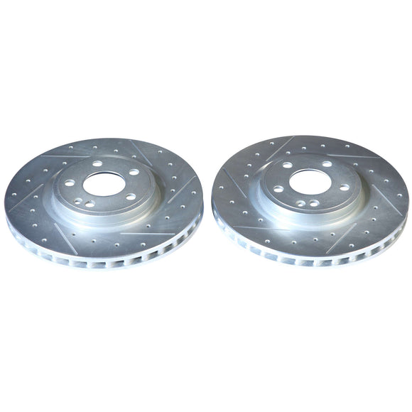 PowerStop Evolution Drilled Slotted Rotors Pair Front For Mercedes-Benz CLA250