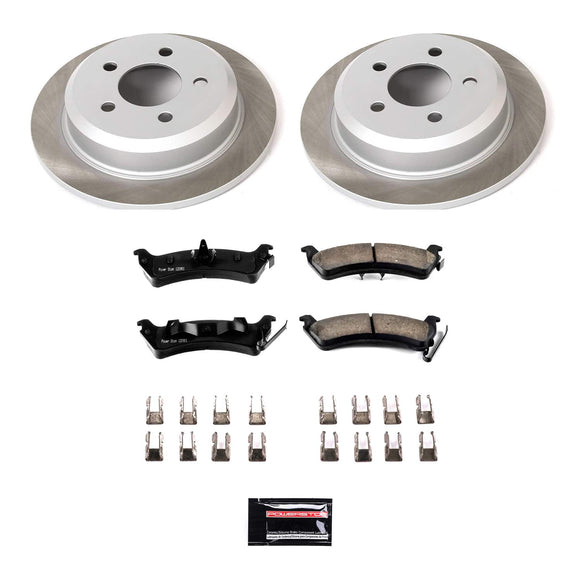 PowerStop Semi-Coated Rotor and Low-Dust Ceramic Brake Pad Kit