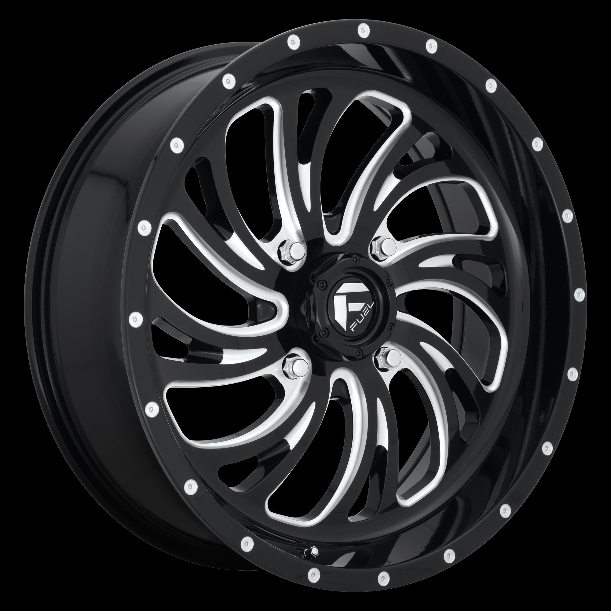 18X7 Fuel UTV D641 KOMPRESSOR Gloss Black Milled 4X156 ET13 wheel/rim