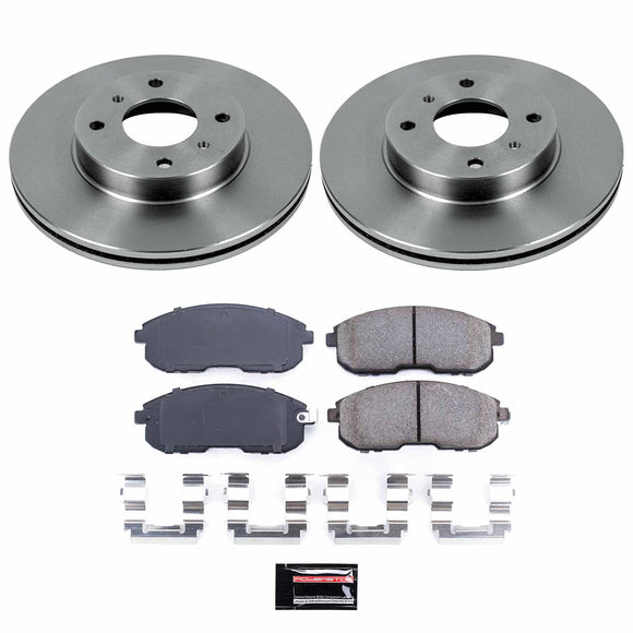 PowerStop OE Stock Replacement Low-Dust Ceramic Brake Pad and Rotor Kit