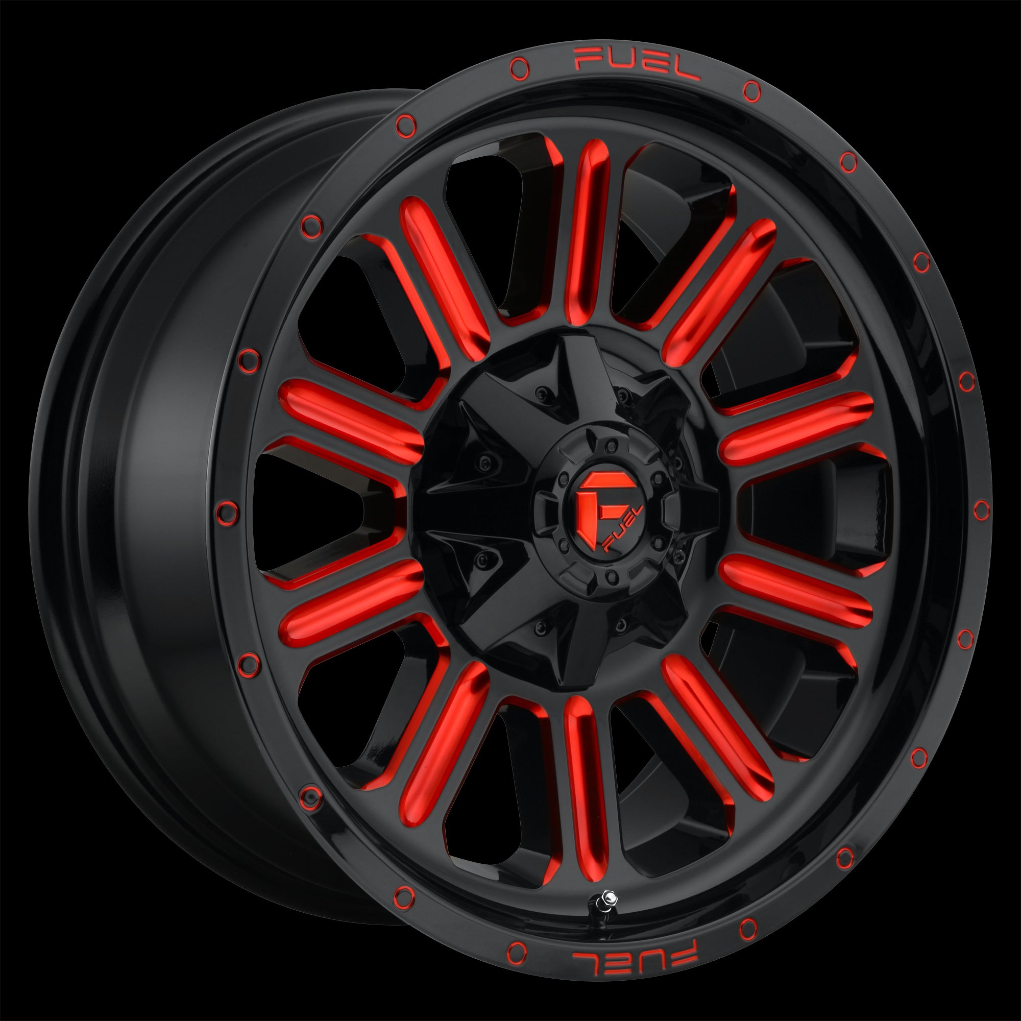 20X10 Fuel D621 Hardline Gloss Black Red Tinted Clear 8X170 ET-18 wheel/rim