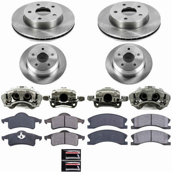 PowerStop OE Stock Replacement Low-Dust Ceramic Brake Pad, Rotor and Caliper Kit