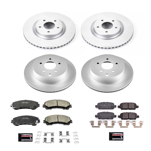 PowerStop Genuine Geomet Coated Rotor and Low-Dust Ceramic Brake Pad Kit