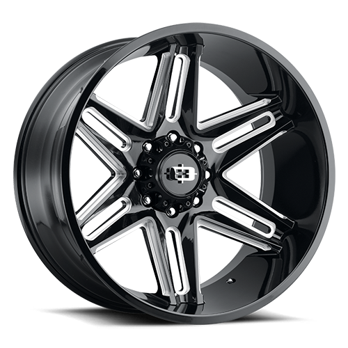 20x12 Vision 363 Razor Gloss Black Milled Spoke Wheel 6x139.7 ET-51 CB106.2