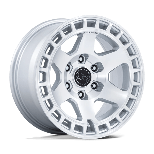 17x8.5 Black Rhino BR022 Bahari Gloss Silver W/ Machined Face 5x127 ET-10 Wheel