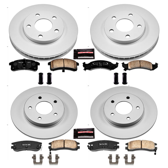 PowerStop Genuine Geomet Coated Rotor and Low-Dust Ceramic Brake Pad Kit