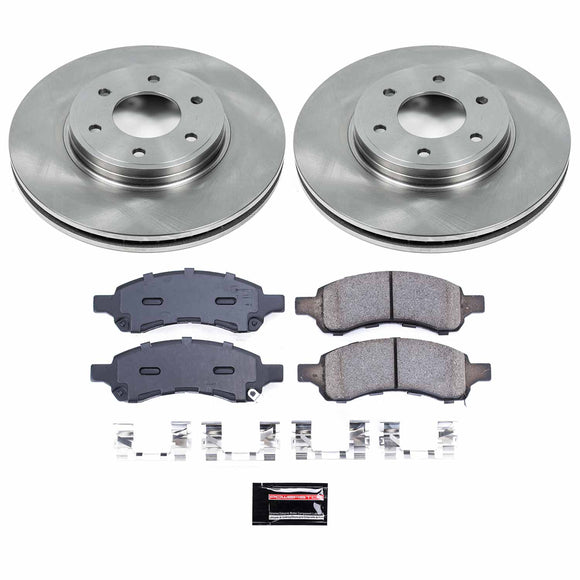 PowerStop OE Stock Replacement Low-Dust Ceramic Brake Pad and Rotor Kit