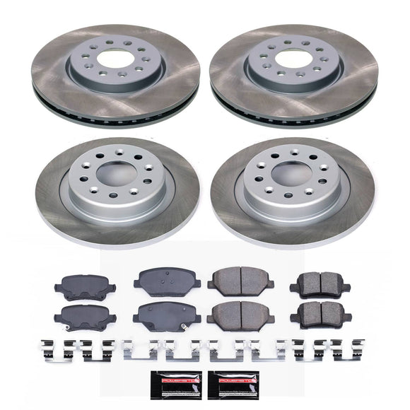 PowerStop Semi-Coated Rotor and Low-Dust Ceramic Brake Pad Kit