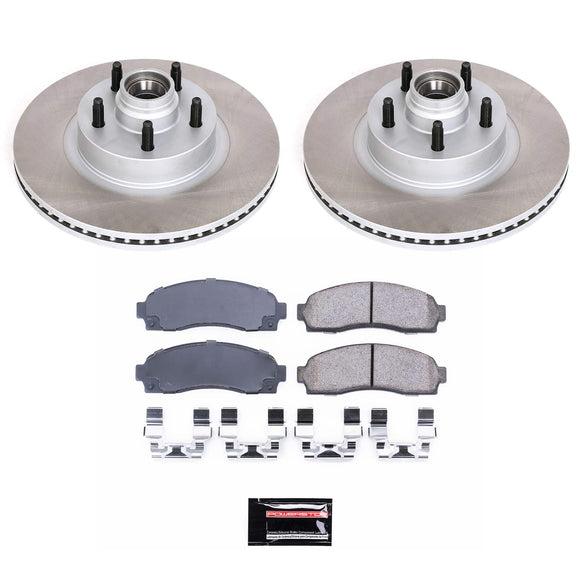 PowerStop Semi-Coated Rotor and Low-Dust Ceramic Brake Pad Kit