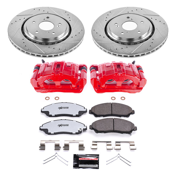 PowerStop Z36 Truck and SUV Ceramic Brake Pad, Drilled & Slotted Rotor, and Cali