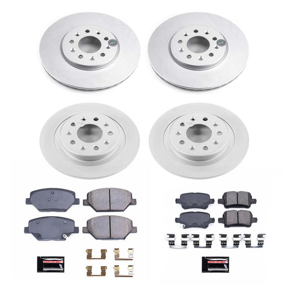 PowerStop Genuine Geomet Coated Rotor and Low-Dust Ceramic Brake Pad Kit