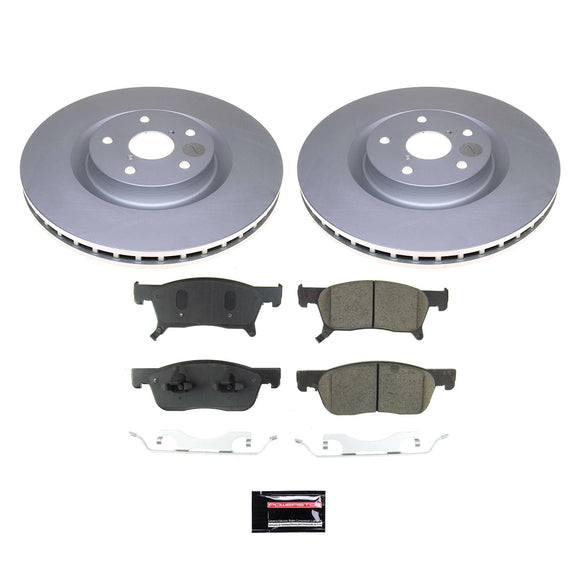 PowerStop Genuine Geomet Coated Rotor and Low-Dust Ceramic Brake Pad Kit