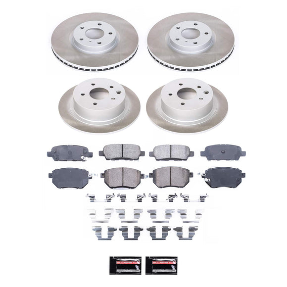 PowerStop Semi-Coated Rotor and Low-Dust Ceramic Brake Pad Kit