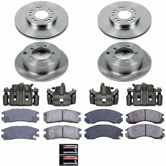 PowerStop OE Stock Replacement Low-Dust Ceramic Brake Pad, Rotor and Caliper Kit