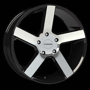 22x9.5 Vision 472V Switchback Black Machined 5x139.7 5x5.5 ET8 Wheel Rim