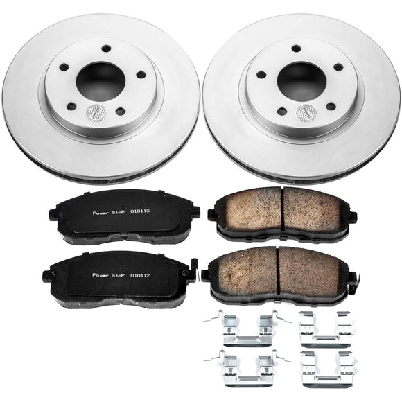 PowerStop Genuine Geomet Coated Rotor and Low-Dust Ceramic Brake Pad Kit