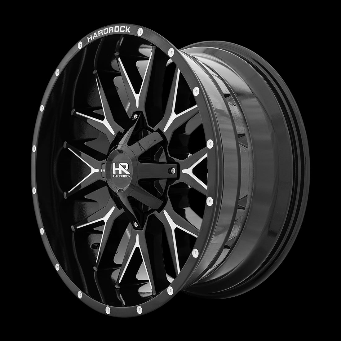 22x10 Hardrock Affliction Gloss Black Milled 6x135/139.7 ET-19 wheel/rim