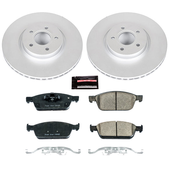 PowerStop Genuine Geomet Coated Rotor and Carbon-Fiber Ceramic Brake Pad Kit