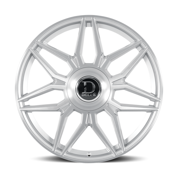 22x9.5 Dolce VERONA Glossy Sliver Brush Face Wheel 6x135 ET35 CB106.2
