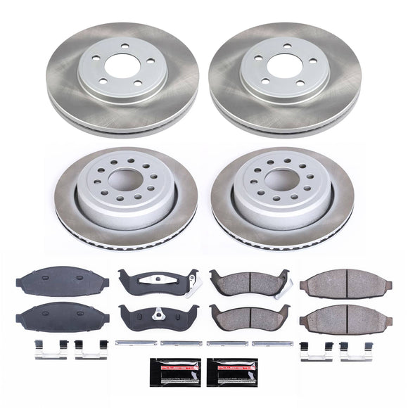 PowerStop Semi-Coated Rotor and Low-Dust Ceramic Brake Pad Kit
