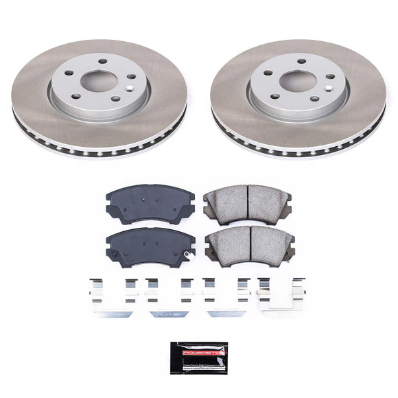 PowerStop Semi-Coated Rotor and Low-Dust Ceramic Brake Pad Kit