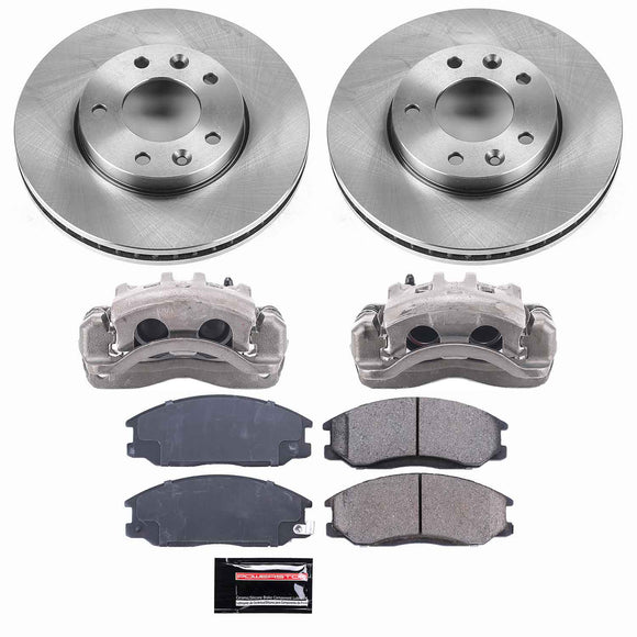 PowerStop OE Stock Replacement Low-Dust Ceramic Brake Pad, Rotor and Caliper Kit