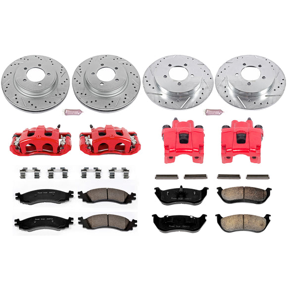 PowerStop Z23 Daily Driver Carbon-Fiber Ceramic Pads Drilled & Slotted Rotor & C