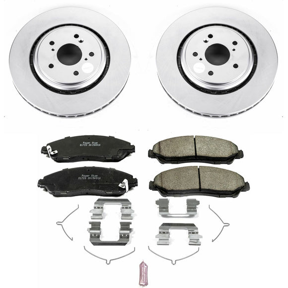 PowerStop Genuine Geomet Coated Rotor and Low-Dust Ceramic Brake Pad Kit