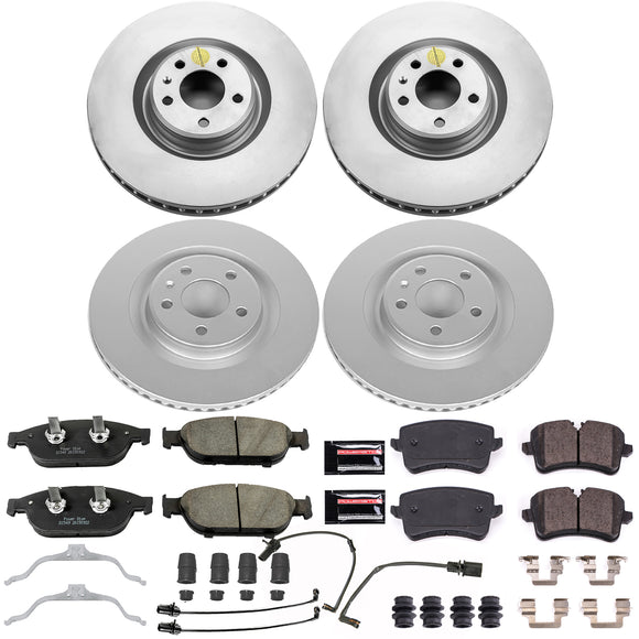 PowerStop Genuine Geomet Coated Rotor and Carbon-Fiber Ceramic Brake Pad Kit