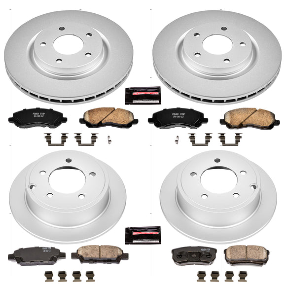PowerStop Genuine Geomet Coated Rotor and Low-Dust Ceramic Brake Pad Kit