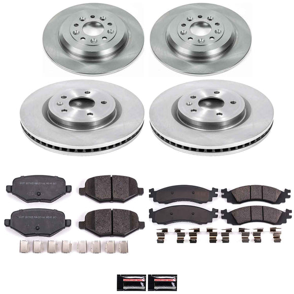 PowerStop OE Stock Replacement Low-Dust Ceramic Brake Pad and Rotor Kit