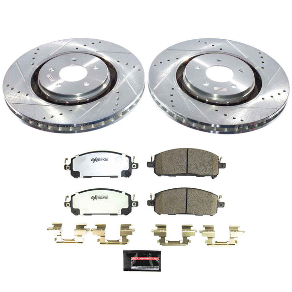 PowerStop Z36 Carbon-Fiber Ceramic Brake Pad with Drilled and Slotted Rotor Kit