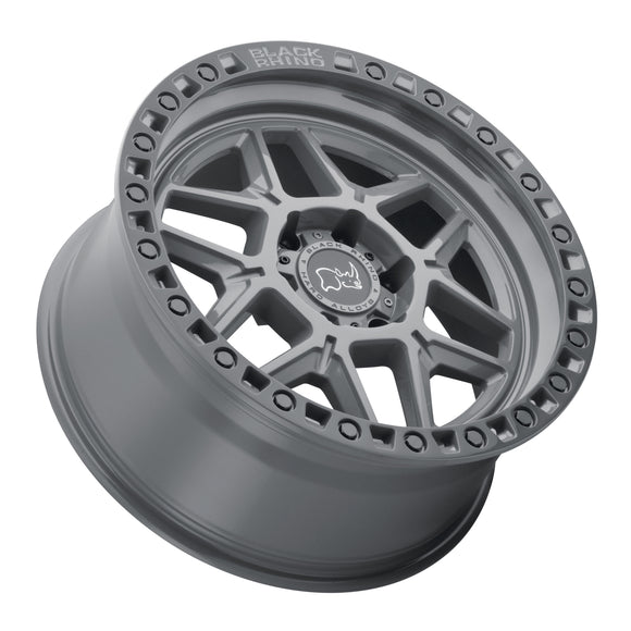 20x9 Black Rhino Kelso Battleship Gray Black Lip Black Bolts 5x127 ET0 Wheel