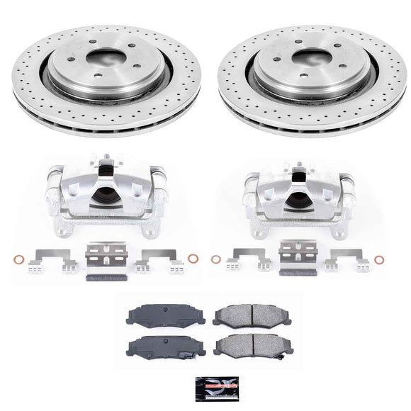 PowerStop OE Stock Replacement Low-Dust Ceramic Brake Pad, Rotor and Caliper Kit