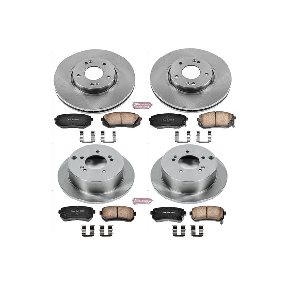 PowerStop OE Stock Replacement Low-Dust Ceramic Brake Pad and Rotor Kit