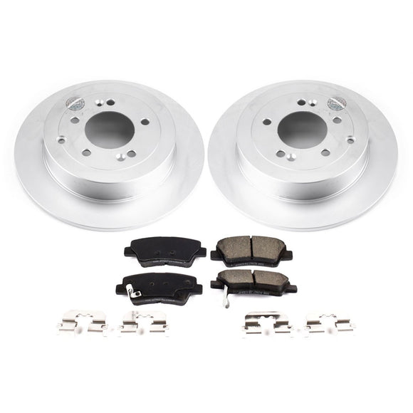 PowerStop Genuine Geomet Coated Rotor and Low-Dust Ceramic Brake Pad Kit
