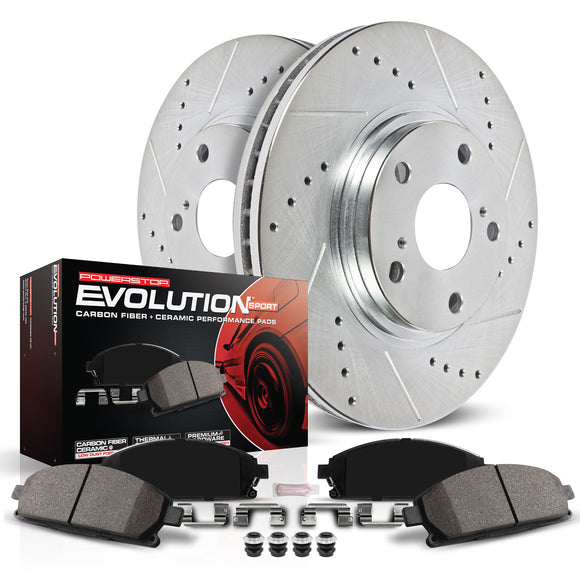 PowerStop Z23 Daily Driver Carbon-Fiber Ceramic Brake Pad and Drilled & Slotted