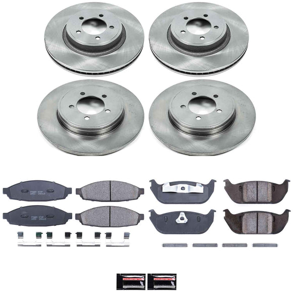 PowerStop OE Stock Replacement Low-Dust Ceramic Brake Pad and Rotor Kit