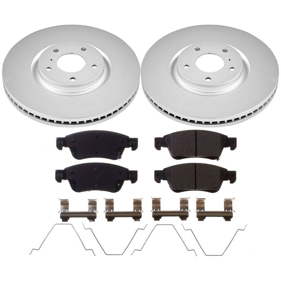PowerStop Genuine Geomet Coated Rotor and Low-Dust Ceramic Brake Pad Kit