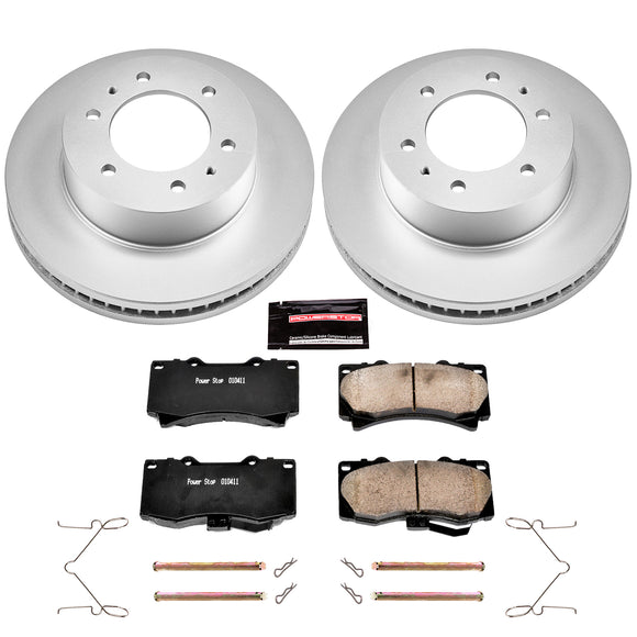 PowerStop Genuine Geomet Coated Rotor and Low-Dust Ceramic Brake Pad Kit