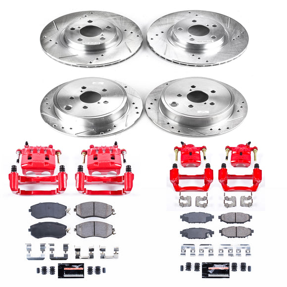 PowerStop Z23 Daily Driver Carbon-Fiber Ceramic Pads Drilled & Slotted Rotor & C