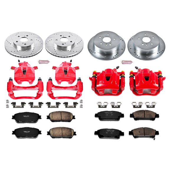 PowerStop Z23 Daily Driver Carbon-Fiber Ceramic Pads Drilled & Slotted Rotor & C