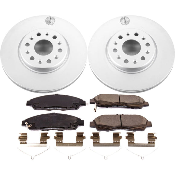 PowerStop Genuine Geomet Coated Rotor and Low-Dust Ceramic Brake Pad Kit