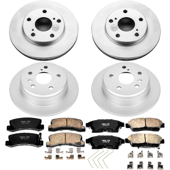 PowerStop Genuine Geomet Coated Rotor and Low-Dust Ceramic Brake Pad Kit